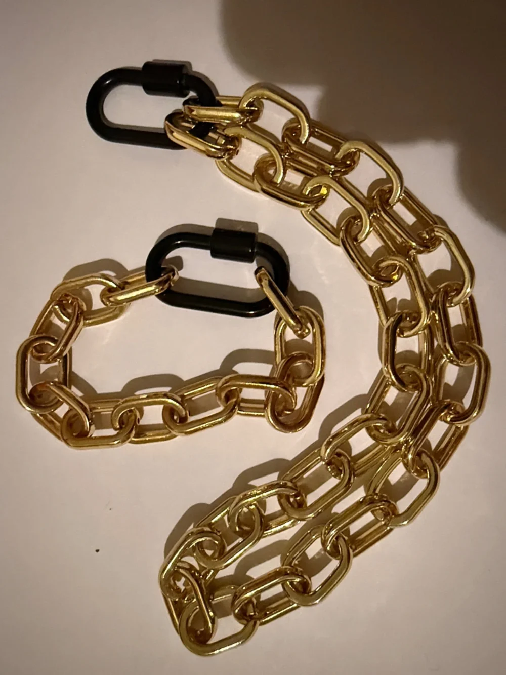 Allie+Bess Joan Gold tone Chain Link Necklace and Bracelet Set